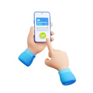 bank card on mobile phone for online payment